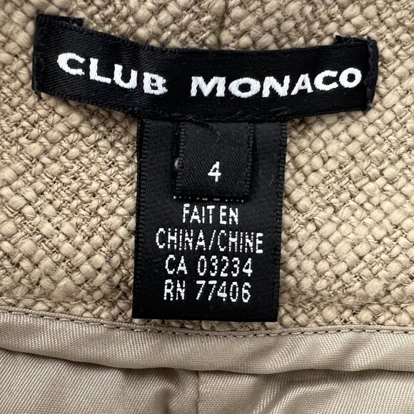 Sz‎ 4- Club Monaco Cotton Tweed Tan Lined  Metal Stud Embellishment Pencil Skirt - Picture 11 of 15
